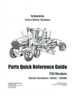 Parts Quick Reference Guide - 700 Models - Serial Numbers 16245 to 32999 - L-21003-03 - 1/2002 Parts Quick Reference Guide - 700 Models - Serial Numbers 16245 to 32999 - L-21003-03 - 1/2002